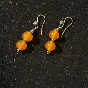 Set of brown hanging earrings